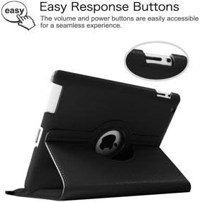 img 3 attached to 🔲 Fintie Rotating Case for iPad 4th/3rd/2nd Gen - 360 Degree Smart Stand Cover, Black