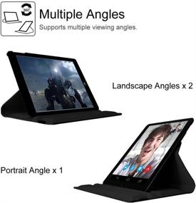 img 2 attached to 🔲 Fintie Rotating Case for iPad 4th/3rd/2nd Gen - 360 Degree Smart Stand Cover, Black