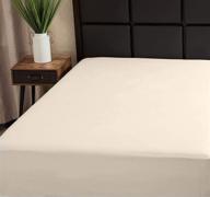 full size beige cotton fitted sheet by superity linen - premium quality bed linens, machine washable & dryable (full, beige) logo