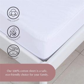 img 1 attached to Full Size Beige Cotton Fitted Sheet by Superity Linen - Premium Quality Bed Linens, Machine Washable & Dryable (Full, Beige)