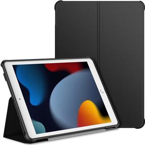 img 4 attached to JETech iPad Case 10.2-Inch (2021/2020/2019, 9/8/7 Gen): Double-fold Stand, Shockproof TPU, Auto Wake/Sleep - Black