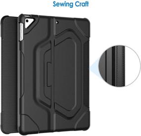 img 2 attached to JETech iPad Case 10.2-Inch (2021/2020/2019, 9/8/7 Gen): Double-fold Stand, Shockproof TPU, Auto Wake/Sleep - Black