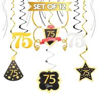 🎉 lingteer happy 75th birthday swirls streamers: celebrate 75 years with vibrant hanging decorations logo