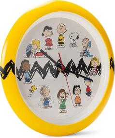 img 2 attached to 🕐 Stylish 13 Inch Zig Zag Yellow and Black Wall Clock featuring Mark Feldstein Peanuts Characters