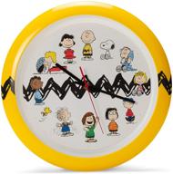 🕐 stylish 13 inch zig zag yellow and black wall clock featuring mark feldstein peanuts characters logo