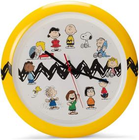 img 4 attached to 🕐 Stylish 13 Inch Zig Zag Yellow and Black Wall Clock featuring Mark Feldstein Peanuts Characters