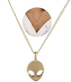 img 2 attached to 💀 Hollowing Emoticon Necklace Portrait for Girls: YOOE Jewelry