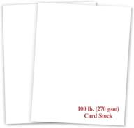 premium white cardstock - versatile for school, art & crafts, invitations, business cards 📚 | extra thick 100 lb, 8.5x11, heavyweight hard cover stock (270 gsm) | 50 sheet pack logo