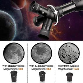 img 2 attached to 🔭 [Enhanced] Adult Telescope, 60mm Aperture 500mm AZ Mount Refracting Astronomy Telescope for Beginners, Kids with Adjustable Tripod, Phone Adapter, Nylon Bag