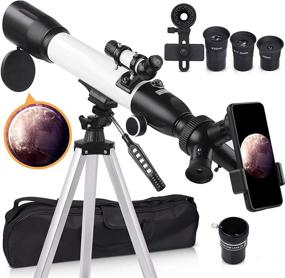img 4 attached to 🔭 [Enhanced] Adult Telescope, 60mm Aperture 500mm AZ Mount Refracting Astronomy Telescope for Beginners, Kids with Adjustable Tripod, Phone Adapter, Nylon Bag