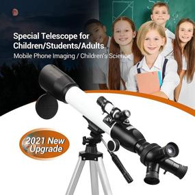 img 1 attached to 🔭 [Enhanced] Adult Telescope, 60mm Aperture 500mm AZ Mount Refracting Astronomy Telescope for Beginners, Kids with Adjustable Tripod, Phone Adapter, Nylon Bag