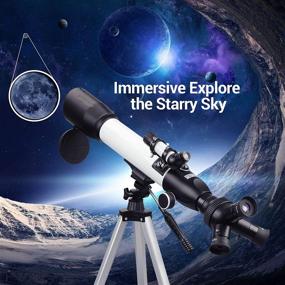 img 3 attached to 🔭 [Enhanced] Adult Telescope, 60mm Aperture 500mm AZ Mount Refracting Astronomy Telescope for Beginners, Kids with Adjustable Tripod, Phone Adapter, Nylon Bag