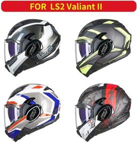 img 1 attached to LS2 Valiant II Helmet Visor Unisex-Adult Flip Up Helmets Replacement Helmet Shield (Chrome Silver)