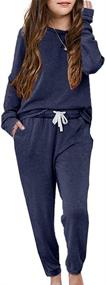 img 4 attached to 👚 Набор для девочек Apbondy Sweat Suit - домашний костюм для лучшего комфорта и стиля.