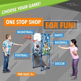 img 2 attached to 🎮 Sport Squad 5-in-1 Multi-Sport Toss Game Set - All-in-One Game Kit for Football, Baseball, Basketball, Soccer, and Darts - Ideal Gift for Kids Birthday Parties - Portable and Lightweight