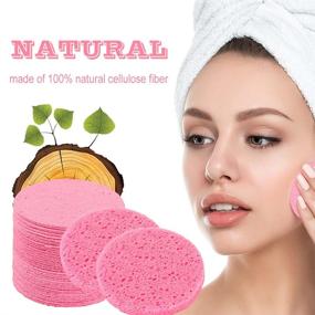 img 3 attached to Professional 50-Count Compressed Facial Sponges: Natural Cellulose Spa Sponges for Estheticians | Face Cleansing, Massage, Exfoliating, Mask, Makeup Removal (Pink)