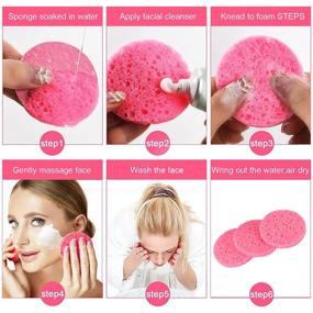 img 2 attached to Professional 50-Count Compressed Facial Sponges: Natural Cellulose Spa Sponges for Estheticians | Face Cleansing, Massage, Exfoliating, Mask, Makeup Removal (Pink)