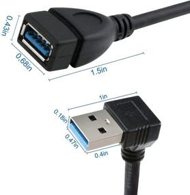 img 2 attached to Угловой USB-кабель XXONE USB 3.0 - вверх-вниз - от мужского к женскому - 2 шт. (черный, вверх-вниз) - улучшенный SEO