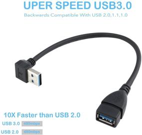 img 1 attached to Угловой USB-кабель XXONE USB 3.0 - вверх-вниз - от мужского к женскому - 2 шт. (черный, вверх-вниз) - улучшенный SEO