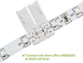 img 2 attached to 💡 LightingWill 10pcs Pack Strip to Strip Unwired Gapless Solderless Snap Down 2Pin Conductor LED Strip Connector for 8mm Wide 3528 2835 Single Color Flex LED Strips: Enhanced Connectivity Solution for 8mm LED Strips