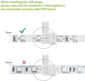 img 1 attached to 💡 LightingWill 10pcs Pack Strip to Strip Unwired Gapless Solderless Snap Down 2Pin Conductor LED Strip Connector for 8mm Wide 3528 2835 Single Color Flex LED Strips: Enhanced Connectivity Solution for 8mm LED Strips