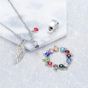 img 2 attached to 💔 Heart Urn Necklace with Cremation Jewelry for Ashes and 12 Birthstones – Your Wings Were Ready, My Heart Was Not. Crystal Keepsake Jewelry