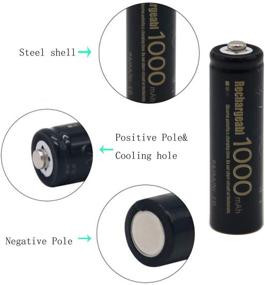 img 2 attached to 🔋 Pack of 20 BAOBIAN AA NiCd 1000mAh 1.2V Rechargeable Batteries - Ideal for Outdoor Solar Lights, Garden Lights, Remotes, Mice