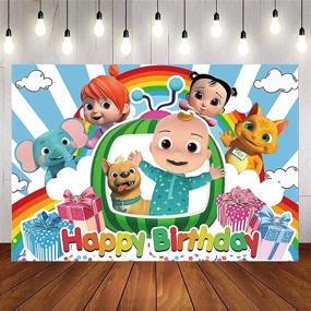 img 1 attached to 🎉 Cocomelon-themed Backdrop for Birthday DIY Party: Newborn Photography Background Vinyl Backdrop, Perfect Cocomelon Birthday Party Supplies for Kids - 7x5FT Size