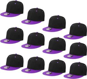 img 4 attached to Wholesale 12 Pack Snapback Hat Cap by Falari - Hip Hop Style, Flat Bill, Blank Solid Color, Adjustable Size