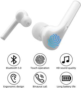 img 1 attached to 🎧 IPX5 Waterproof Wireless Earbuds with Touch Control, Deep Bass Sound, and Bluetooth Connectivity for iOS/Android Devices