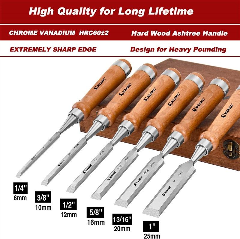 Precision Woodworking Made Easy: EZARC 6Pc Wood Chisel Set…