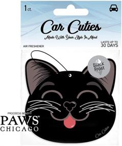 img 2 attached to 🐱 Милые котики Красивый автомобильный освежитель воздуха для автомобиля - дизайн черного кота | Долговечный аромат | Выручка идет на пользу PAWS Чикаго | Черный мороз (Пачка из 3)