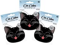 🐱 милые котики красивый автомобильный освежитель воздуха для автомобиля - дизайн черного кота | долговечный аромат | выручка идет на пользу paws чикаго | черный мороз (пачка из 3) логотип