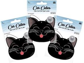 img 3 attached to 🐱 Милые котики Красивый автомобильный освежитель воздуха для автомобиля - дизайн черного кота | Долговечный аромат | Выручка идет на пользу PAWS Чикаго | Черный мороз (Пачка из 3)