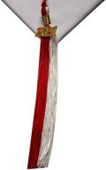 🎓 grad days graduation tassel: two-colored red/white with 2021 gold year charm - celebrate your graduation logo