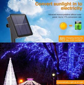 img 3 attached to 🎄 Kolpop Solar String Lights 78FT 2-Pack 240LED Total Solar Powered Fairy Lights Outdoor 8 Modes Silver Wire Decoration Christmas Lights Waterproof for Garden Yard Camping Patio Trees Party Decor (Blue)