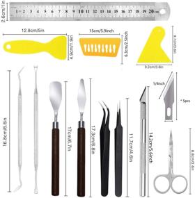 img 3 attached to 🛠️ Vinyl Weeding Tools - Yuchang Craft 20 PCS Basic Set for Crafts, including Scissor, Tweezers, Weeders, Scraper, Spatula