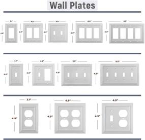 img 2 attached to SleekLighting 4-Pack Wall Plate Outlet Switch Covers: Classic White Architecture, Multiple Styles & Sizes