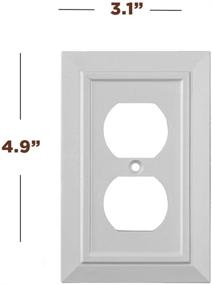 img 3 attached to SleekLighting 4-Pack Wall Plate Outlet Switch Covers: Classic White Architecture, Multiple Styles & Sizes