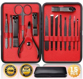 img 4 attached to 🔪 High Precision Stainless Steel Nail Clipper Set Pedicure Kit with Nail File, Sharp Nail Scissors, and Portable Stylish Case - Ideal for Fingernails & Toenails (Black)