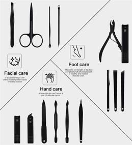 img 3 attached to 🔪 High Precision Stainless Steel Nail Clipper Set Pedicure Kit with Nail File, Sharp Nail Scissors, and Portable Stylish Case - Ideal for Fingernails & Toenails (Black)