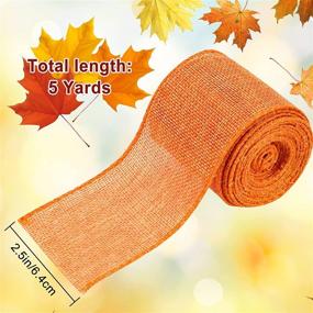 img 3 attached to 🍂 Whaline Fall Burlap Ribbon Set - 6 Rolls of 30 Yards Orange Plaid Thanksgiving Ribbon with Pumpkin Fall Leaves - Perfect for Wreath, Floral Bows, Craft Decor, Rustic Wrapping, and more! 2.5In Wired Edge