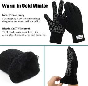 img 1 attached to 🧤 Winter Touchscreen Gloves for Men and Women - Fleece Lined Knit Anti-Slip Wool Glove with Warm Touch