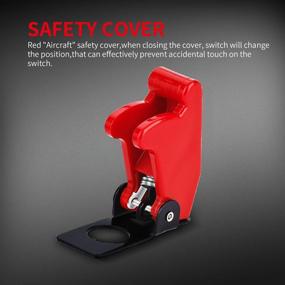 img 1 attached to 🔴 DaierTek Safety Cover Toggle Switch Guard, Red, ON Off, 2 Pin, Aircraft Covered, 20A 12VDC / 120VAC SPST, for Car Truck Automotive