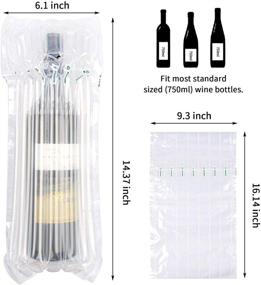 img 3 attached to 🍷 Secure and Convenient Wine Bottle Protector: 20 Pack Air Column Cushion Packaging Bags with Free Pump for Safe Transport, Travel, and Shipping of Glass Bottles