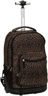 rockland 17 inch rolling leopard backpacks: trendy and convenient! logo