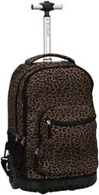img 4 attached to Rockland 17 Inch Rolling Leopard Backpacks: Trendy and Convenient!