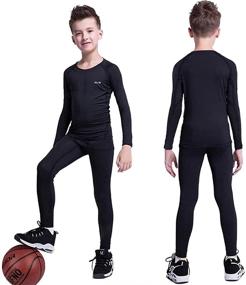 img 1 attached to 🩲 TELALEO Compression Leggings: Top-Notch Thermal Athletic Boys' Clothing