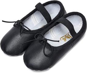 img 2 attached to 🩰 Premium Genuine Leather Ballet Slipper/Ballet Shoes for Baby, Toddler, Little Kid, Big Kid