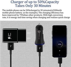 img 1 attached to Optimized Adaptive Fast Charger Kit for Samsung Galaxy S21 Note 21 20 Ultra S20 FE A51A71 S10E S10 S9 S8, Google ⚡ Pixel 4XL 3a 3XL 2XL, High-Speed USB Fast Charging Kit (Includes Wall Charger + Car Charger + 2 x USB Type C Cables)